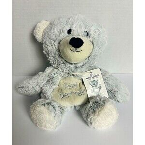 Warmies Weighted Microwaveable Reusable Bear Hot Pack Pain Relief Gray/White